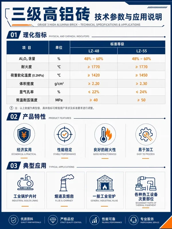 High-alumina brick — 55 grade — Manufacturer technical data sheet